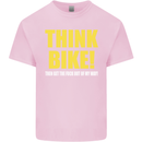 Think Bike! Cycling Biker Motorbike Bicycle Mens Cotton T-Shirt Tee Top Light Pink