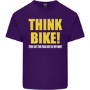 Think Bike! Cycling Biker Motorbike Bicycle Mens Cotton T-Shirt Tee Top Purple