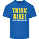 Think Bike! Cycling Biker Motorbike Bicycle Mens Cotton T-Shirt Tee Top Royal Blue