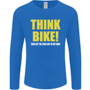 Think Bike! Cycling Biker Motorbike Bicycle Mens Long Sleeve T-Shirt Royal Blue