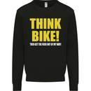 Think Bike! Cycling Biker Motorbike Bicycle Mens Sweatshirt Jumper Black