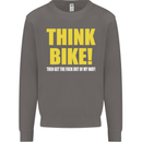 Think Bike! Cycling Biker Motorbike Bicycle Mens Sweatshirt Jumper Charcoal