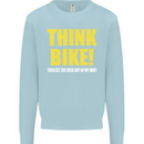 Think Bike! Cycling Biker Motorbike Bicycle Mens Sweatshirt Jumper Light Blue