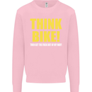 Think Bike! Cycling Biker Motorbike Bicycle Mens Sweatshirt Jumper Light Pink