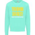 Think Bike! Cycling Biker Motorbike Bicycle Mens Sweatshirt Jumper Peppermint