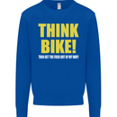 Think Bike! Cycling Biker Motorbike Bicycle Mens Sweatshirt Jumper Royal Blue