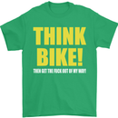 Think Bike! Cycling Biker Motorbike Bicycle Mens T-Shirt Cotton Gildan Irish Green