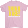 Think Bike! Cycling Biker Motorbike Bicycle Mens T-Shirt Cotton Gildan Light Pink