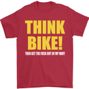 Think Bike! Cycling Biker Motorbike Bicycle Mens T-Shirt Cotton Gildan Red