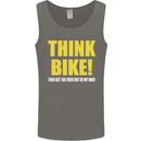 Think Bike! Cycling Biker Motorbike Bicycle Mens Vest Tank Top Charcoal