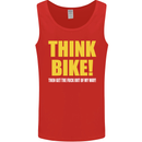 Think Bike! Cycling Biker Motorbike Bicycle Mens Vest Tank Top Red