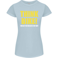 Think Bike! Cycling Biker Motorbike Bicycle Womens Petite Cut T-Shirt Light Blue