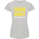 Think Bike! Cycling Biker Motorbike Bicycle Womens Petite Cut T-Shirt Sports Grey