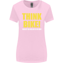 Think Bike! Cycling Biker Motorbike Bicycle Womens Wider Cut T-Shirt Light Pink