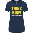 Think Bike! Cycling Biker Motorbike Bicycle Womens Wider Cut T-Shirt Navy Blue