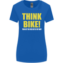 Think Bike! Cycling Biker Motorbike Bicycle Womens Wider Cut T-Shirt Royal Blue