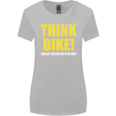 Think Bike! Cycling Biker Motorbike Bicycle Womens Wider Cut T-Shirt Sports Grey