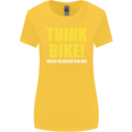 Think Bike! Cycling Biker Motorbike Bicycle Womens Wider Cut T-Shirt Yellow