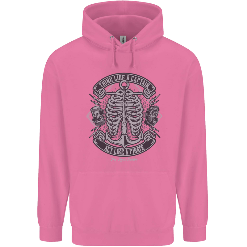 Think Like a Pirate Act Captian Sailing Mens 80% Cotton Hoodie Azelea