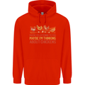Thinking About Chickens Funny Farm Farmer Childrens Kids Hoodie Bright Red