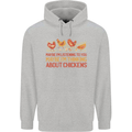Thinking About Chickens Funny Farm Farmer Childrens Kids Hoodie Sports Grey