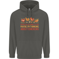 Thinking About Chickens Funny Farm Farmer Childrens Kids Hoodie Storm Grey