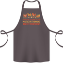 Thinking About Chickens Funny Farm Farmer Cotton Apron 100% Organic Dark Grey