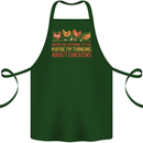 Thinking About Chickens Funny Farm Farmer Cotton Apron 100% Organic Forest Green