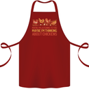 Thinking About Chickens Funny Farm Farmer Cotton Apron 100% Organic Maroon