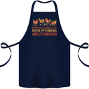 Thinking About Chickens Funny Farm Farmer Cotton Apron 100% Organic Navy Blue