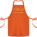 Thinking About Chickens Funny Farm Farmer Cotton Apron 100% Organic Orange