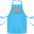 Thinking About Chickens Funny Farm Farmer Cotton Apron 100% Organic Turquoise