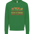 Thinking About Chickens Funny Farm Farmer Kids Sweatshirt Jumper Irish Green