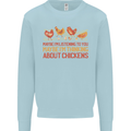 Thinking About Chickens Funny Farm Farmer Kids Sweatshirt Jumper Light Blue