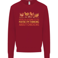 Thinking About Chickens Funny Farm Farmer Kids Sweatshirt Jumper Red