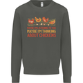 Thinking About Chickens Funny Farm Farmer Kids Sweatshirt Jumper Storm Grey