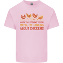 Thinking About Chickens Funny Farm Farmer Kids T-Shirt Childrens Light Pink