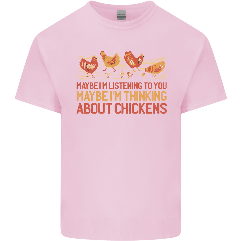 Thinking About Chickens Funny Farm Farmer Kids T-Shirt Childrens Light Pink