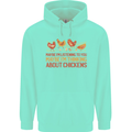 Thinking About Chickens Funny Farm Farmer Mens 80% Cotton Hoodie Peppermint