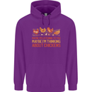 Thinking About Chickens Funny Farm Farmer Mens 80% Cotton Hoodie Purple