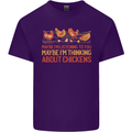 Thinking About Chickens Funny Farm Farmer Mens Cotton T-Shirt Tee Top Purple