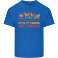 Thinking About Chickens Funny Farm Farmer Mens Cotton T-Shirt Tee Top Royal Blue