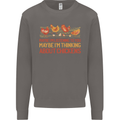 Thinking About Chickens Funny Farm Farmer Mens Sweatshirt Jumper Charcoal