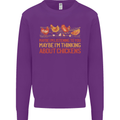 Thinking About Chickens Funny Farm Farmer Mens Sweatshirt Jumper Purple