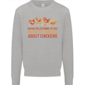 Thinking About Chickens Funny Farm Farmer Mens Sweatshirt Jumper Sports Grey