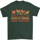 Thinking About Chickens Funny Farm Farmer Mens T-Shirt 100% Cotton Forest Green