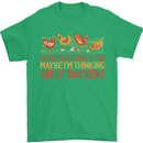 Thinking About Chickens Funny Farm Farmer Mens T-Shirt 100% Cotton Irish Green