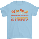 Thinking About Chickens Funny Farm Farmer Mens T-Shirt 100% Cotton Light Blue
