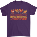 Thinking About Chickens Funny Farm Farmer Mens T-Shirt 100% Cotton Purple