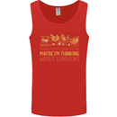 Thinking About Chickens Funny Farm Farmer Mens Vest Tank Top Red